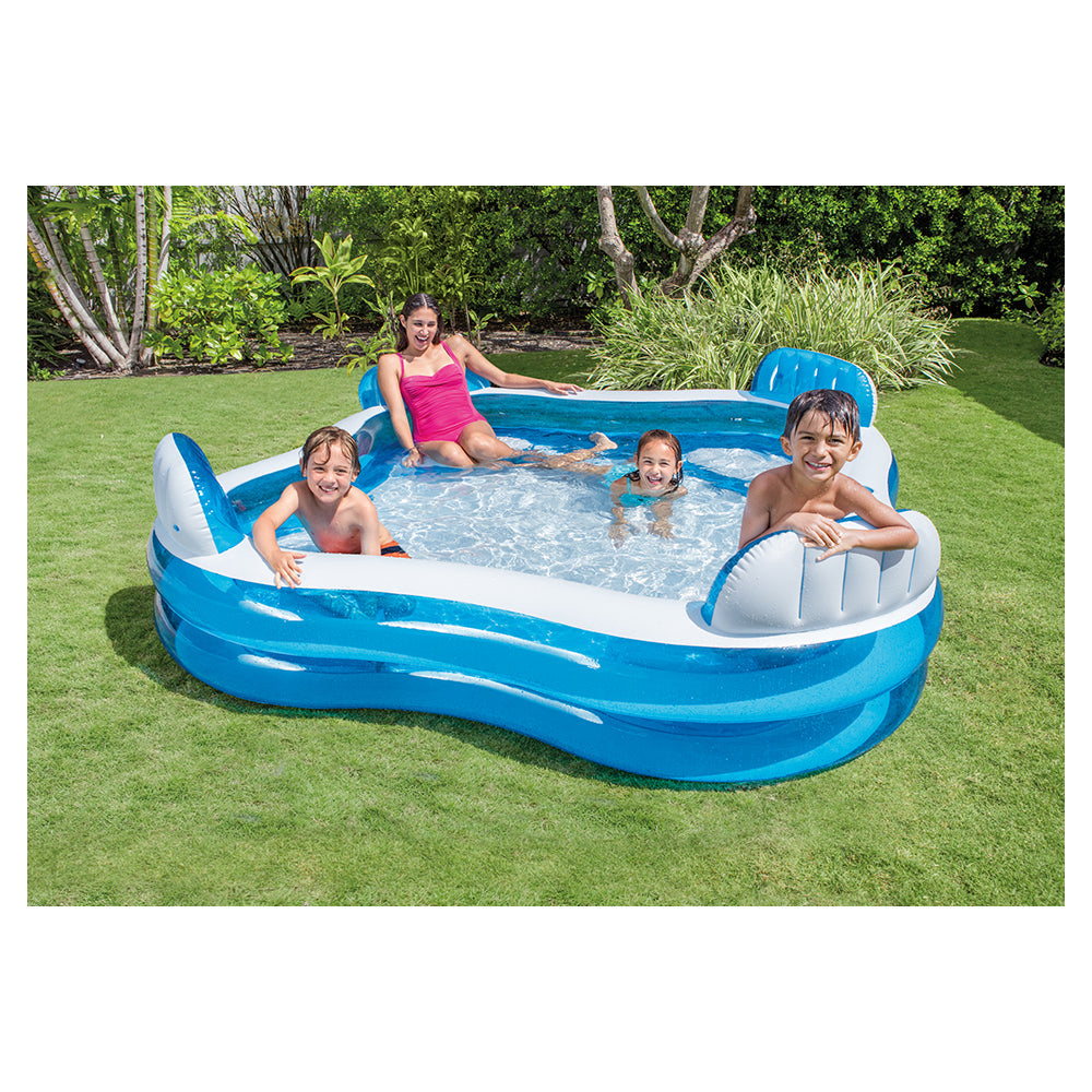 Intex Swim Centre 228cm Family Lounge Inflatable Pool w/ Seats/Drink Holders BL — image 2