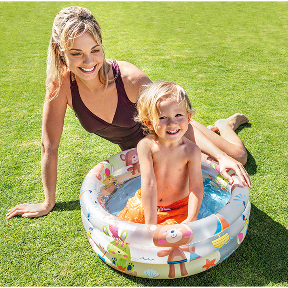 Intex 3 Ring 61cm Beach Buddies Inflatable Toddler Swim Pool Summer Fun Bath 1y+ — image 2
