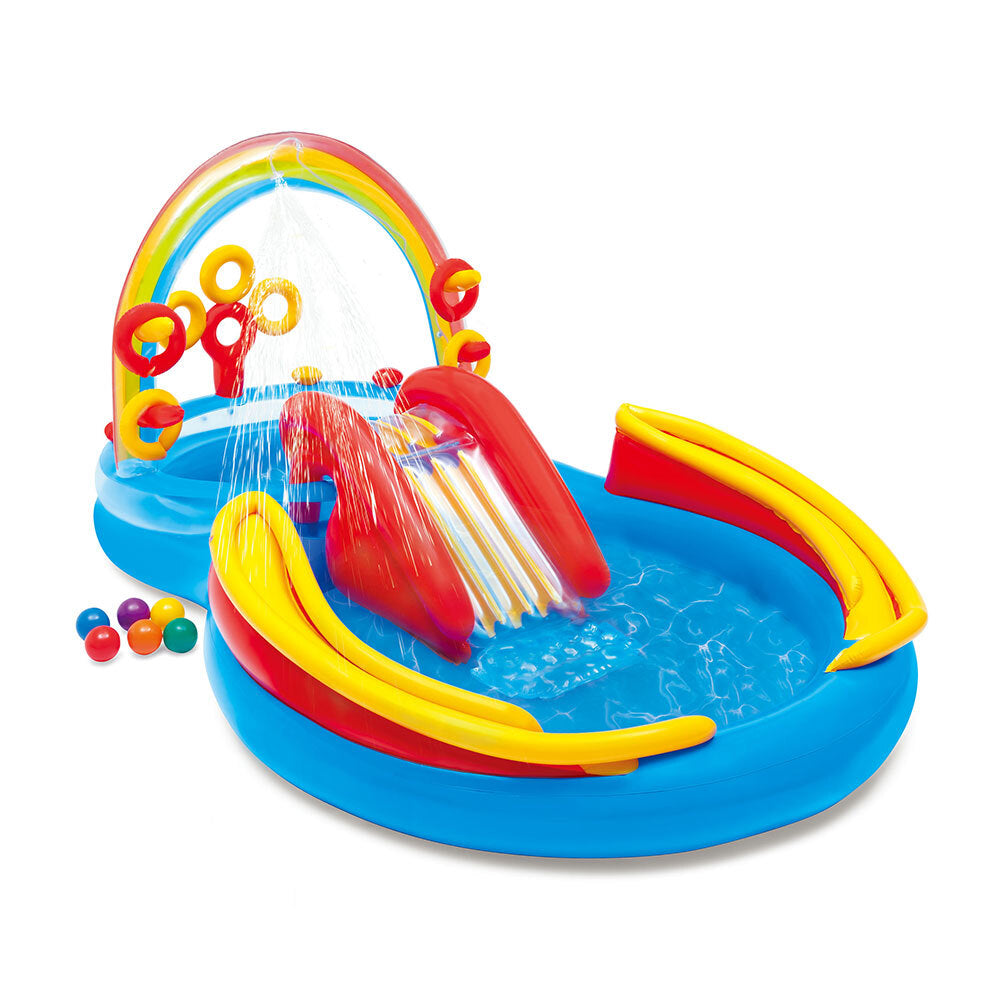 Intex Rainbow Ring 2.97m Play Centre Inflatable Swimming Pool Outdoor Kids 3y+