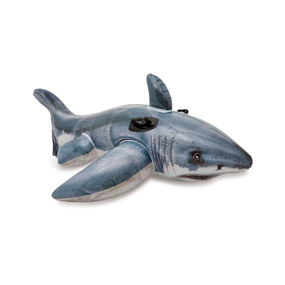 Intex Great White Shark Ride On Inflatable Pool Float With Handles Kids 3y+