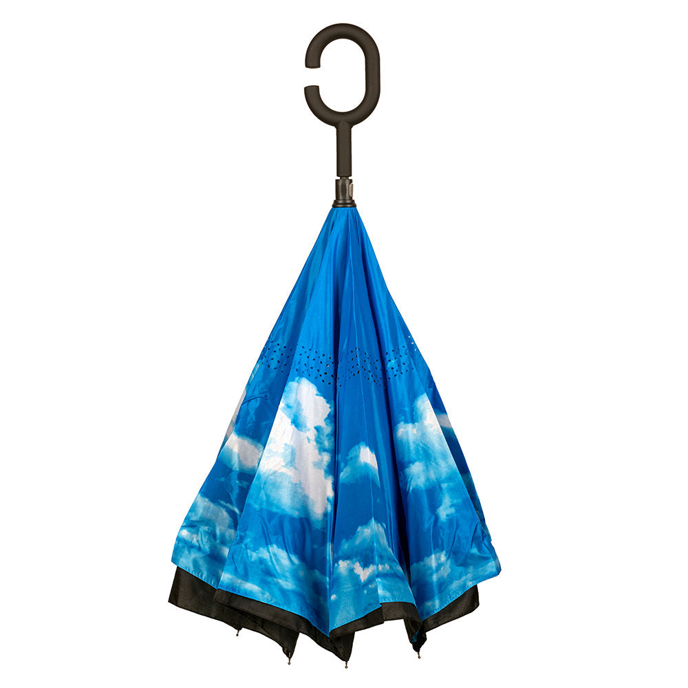 Clifton Outside-In Reverse Cover 107cm Shade Windproof Inverted Umbrella Clouds — image 2