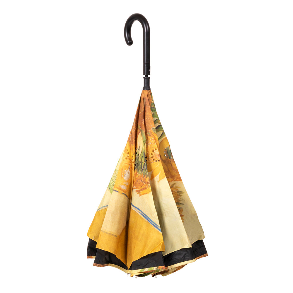 Clifton Outside-In Inverted 103cm Auto Close Umbrella UV Sun Shade Sunflowers — image 3