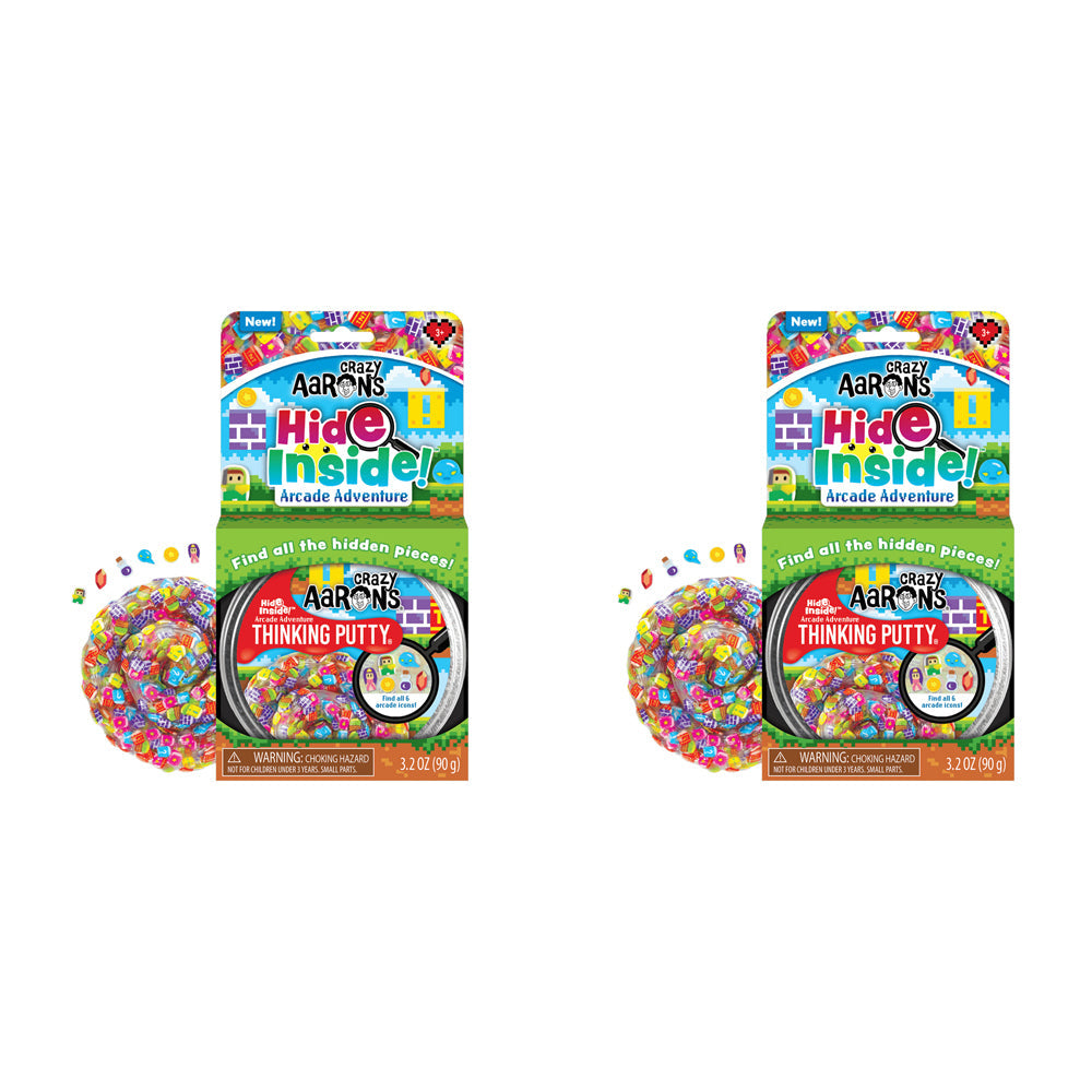 Crazy Aarons Thinking Putty Arcade Adventure Hide Inside Kids Toy 10cm 3y+ (2 Pack)