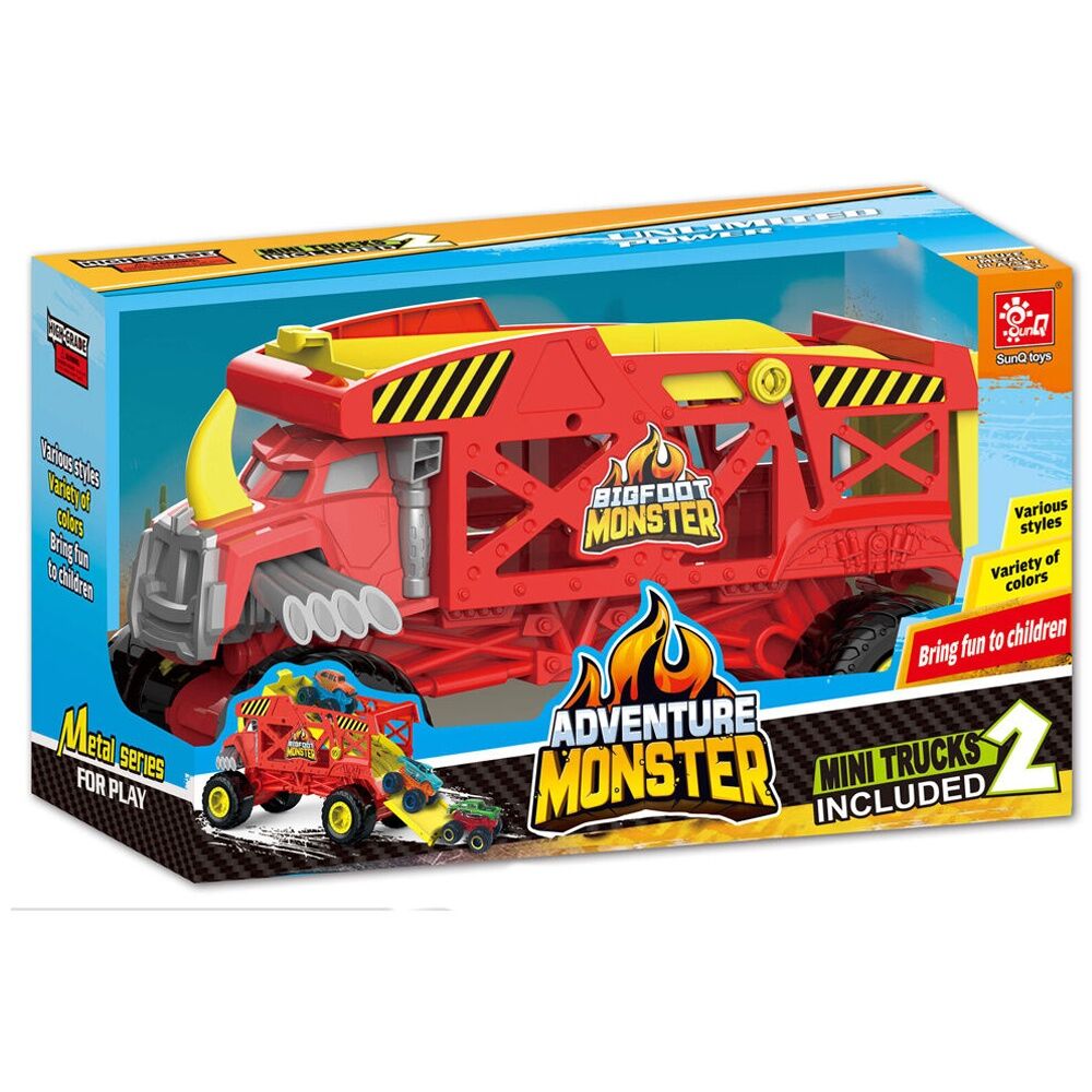Abt Monster Truck Carrier w/ 2 Cars Toy Vehicle Set 3Y+ Assorted (3 Pieces)