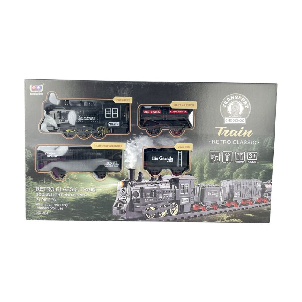 Abt Retro Steam Train Set Electric With Lights And Sounds 3Y+ (21 Pieces)