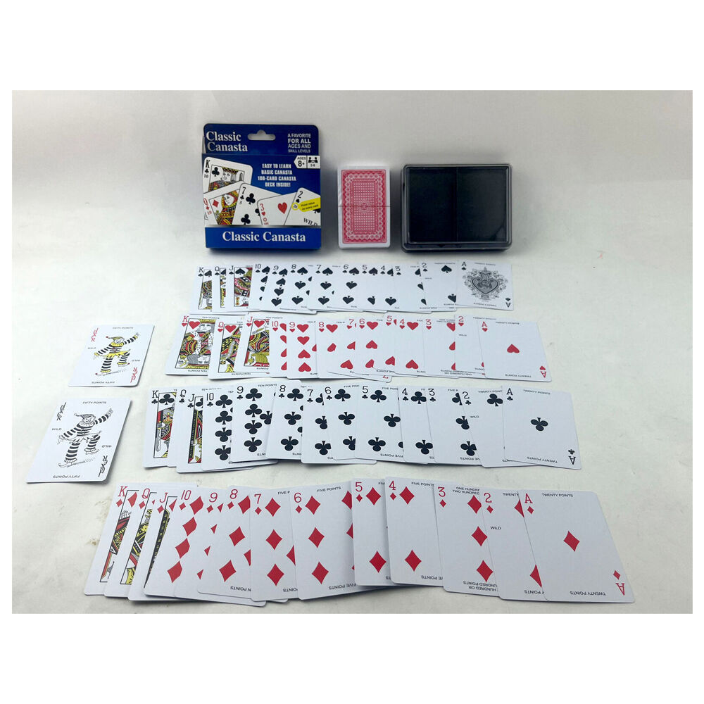 Wahu Classic Canasta Playing Card Game w/ Value Points Poker Play Kids/Family 8y+ (2 Pack) — image 3
