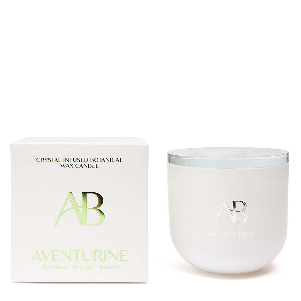 Aromabotanical Aventurine Crystal Infused 340g Scented Wax Candle Home Fragrance