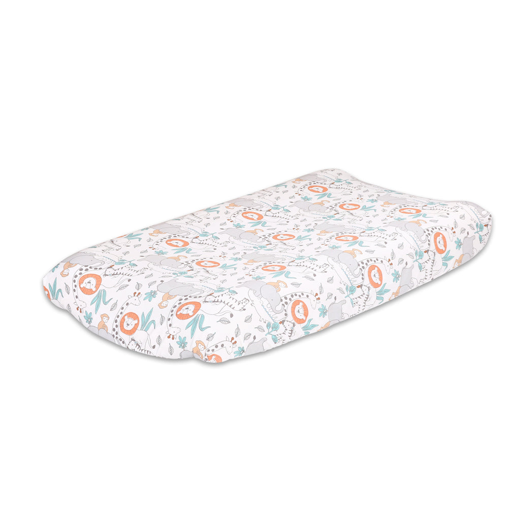 The Peanutshell 80cm Cotton Safari Adventure Baby Bassinet Fitted Sheets (2 Pieces)