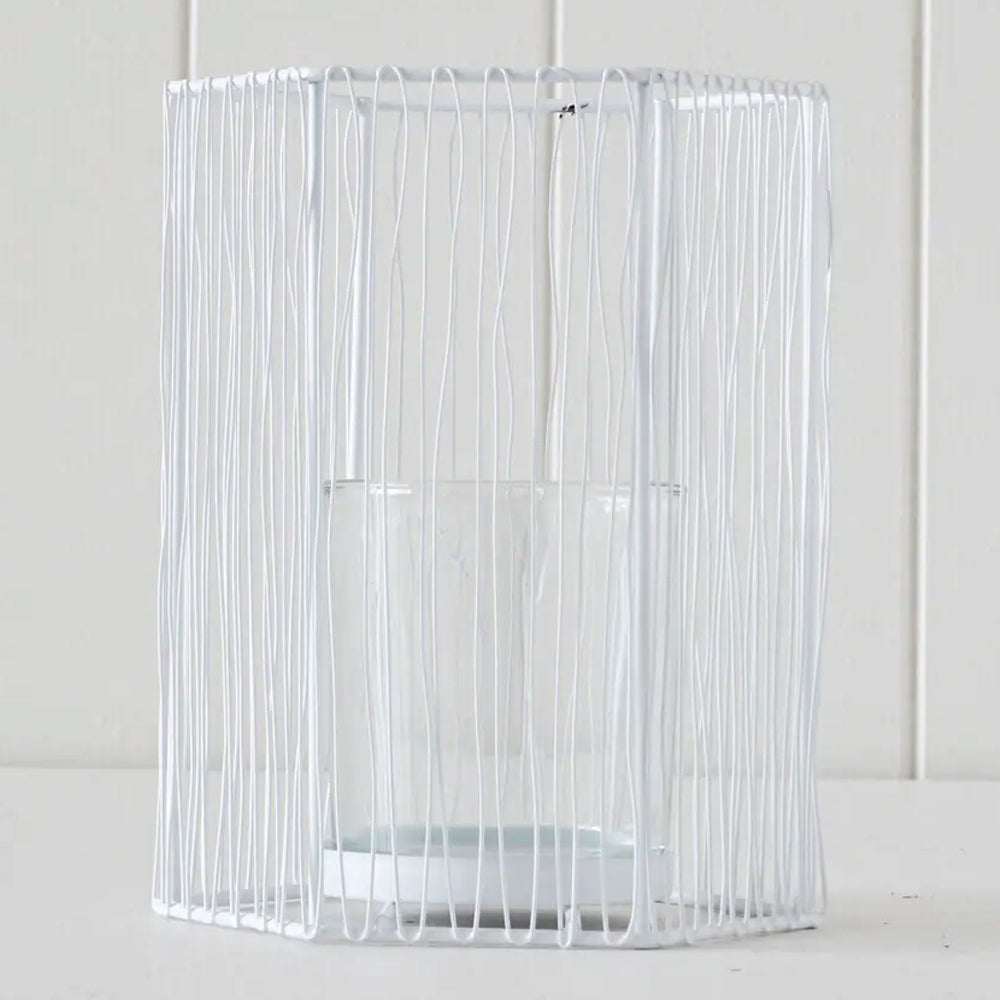 Rayell Votive Candle Holder Metal/Iron Small White 10x12x9cm Home Decor