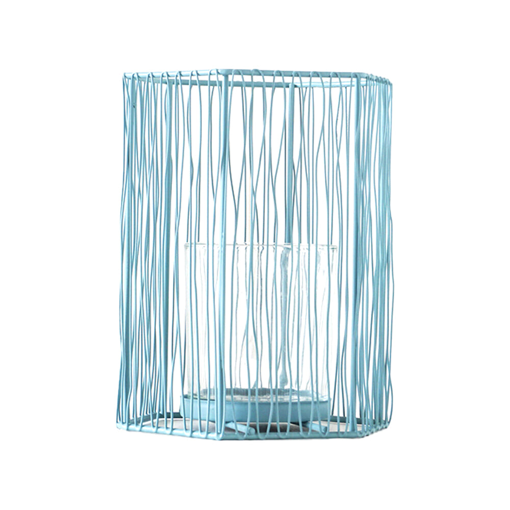 Rayell Votive Candle Holder Metal/Iron Small Green Blue 10x12x9cm Home Decor