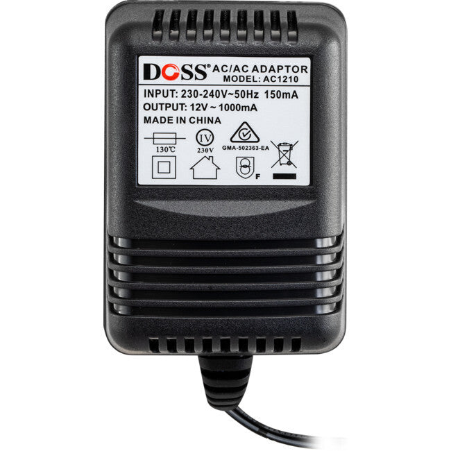 Doss 12VAC 1.0A AC 240V 50Hz Wall Plug-In Power Supply Adaptor w/ 2.1mm Plug BLK — image 2