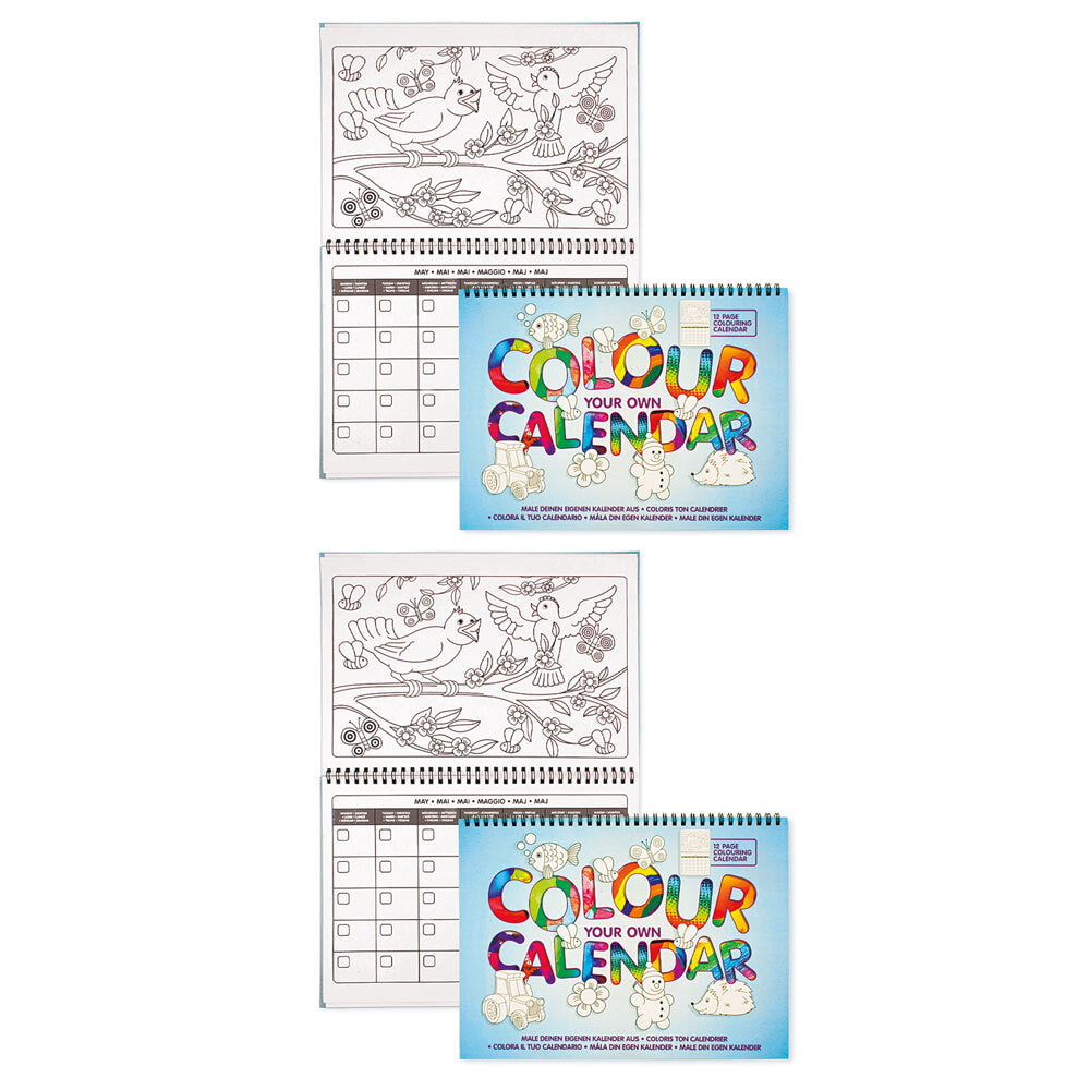 Xmas Colour Your Own Calendar 30cm Crafts Fun Office/School Children/Kids 6y+ (2 Pack)