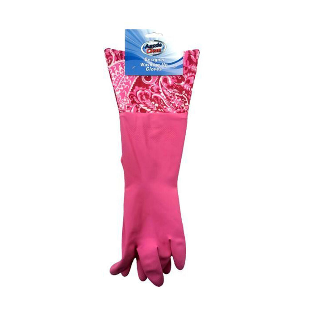 Aussie Clean Designer Durable Rubber Dishwashing/Cleaning Gloves Assorted
