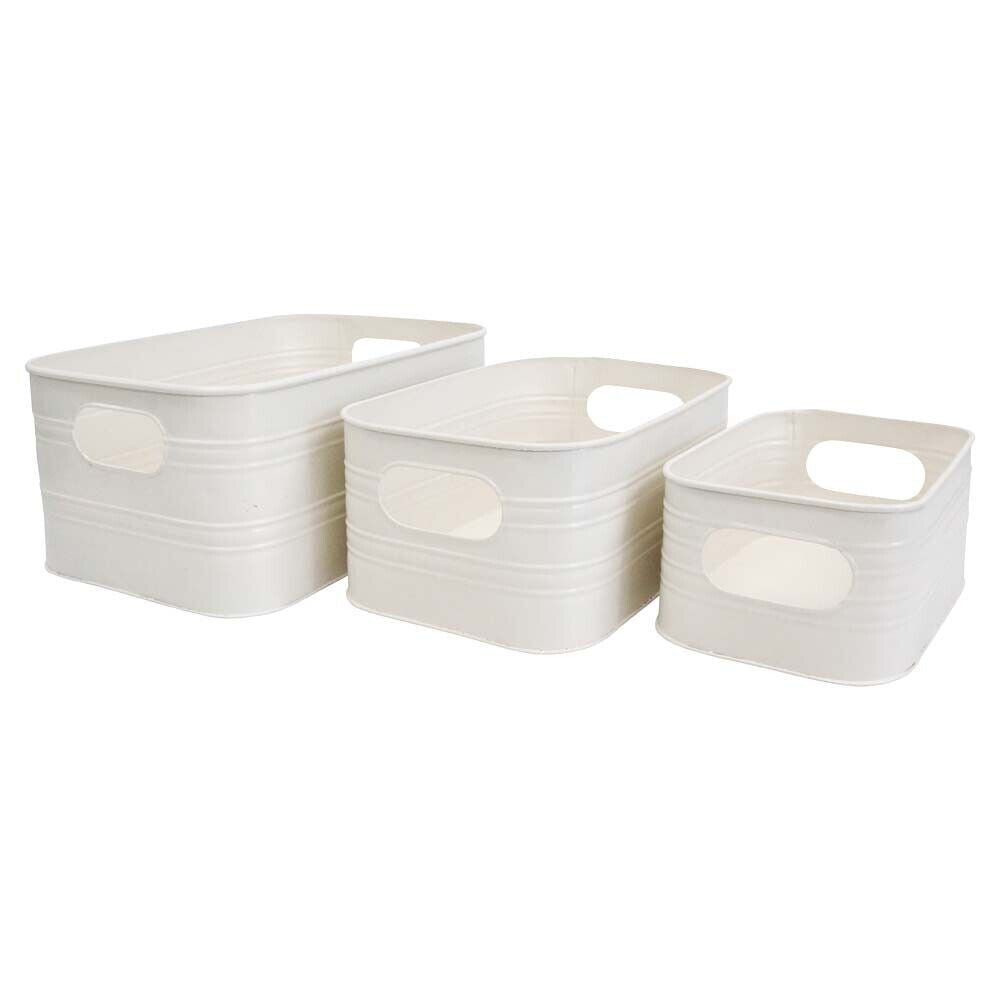 LVD Metal Utility Box Set 29.5x19.5cm/:25x16.5cm/19.8x14cm Ivory (3 Pieces)