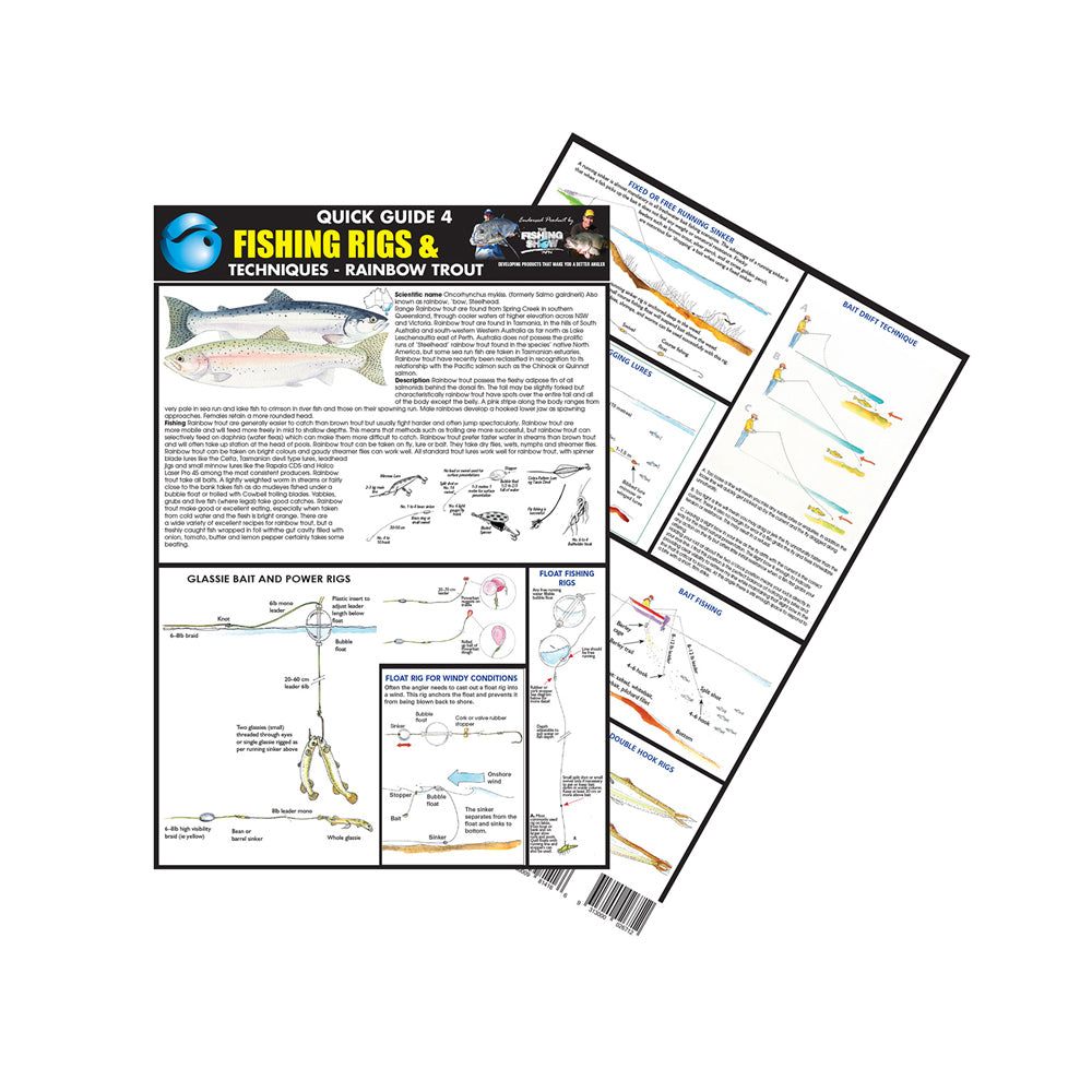 Afn A4 Quick Guide 4 Rainbow Trout Fishing Tips/Techniques Travel/Handy Manual