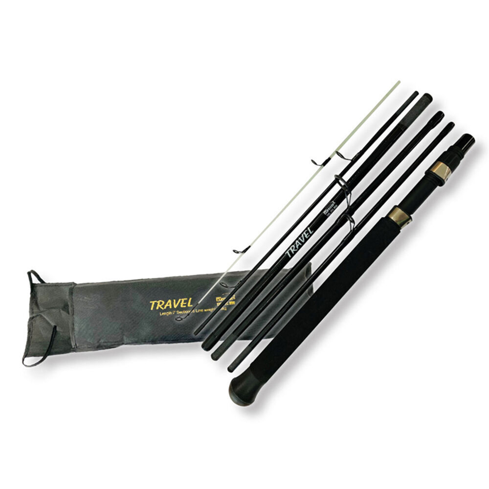 Eurocor 6pc AFN Eurocor Compact Telescopic Fishing Spinning Travel Rod 7 feet Black (2 Pack) — image 2