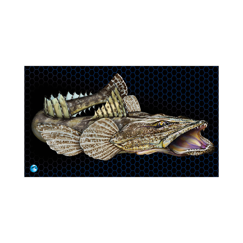 Afn Deluxe Helm Protective Boat/Car Floor Mat Flathead Print 20mm Thick 70x40cm