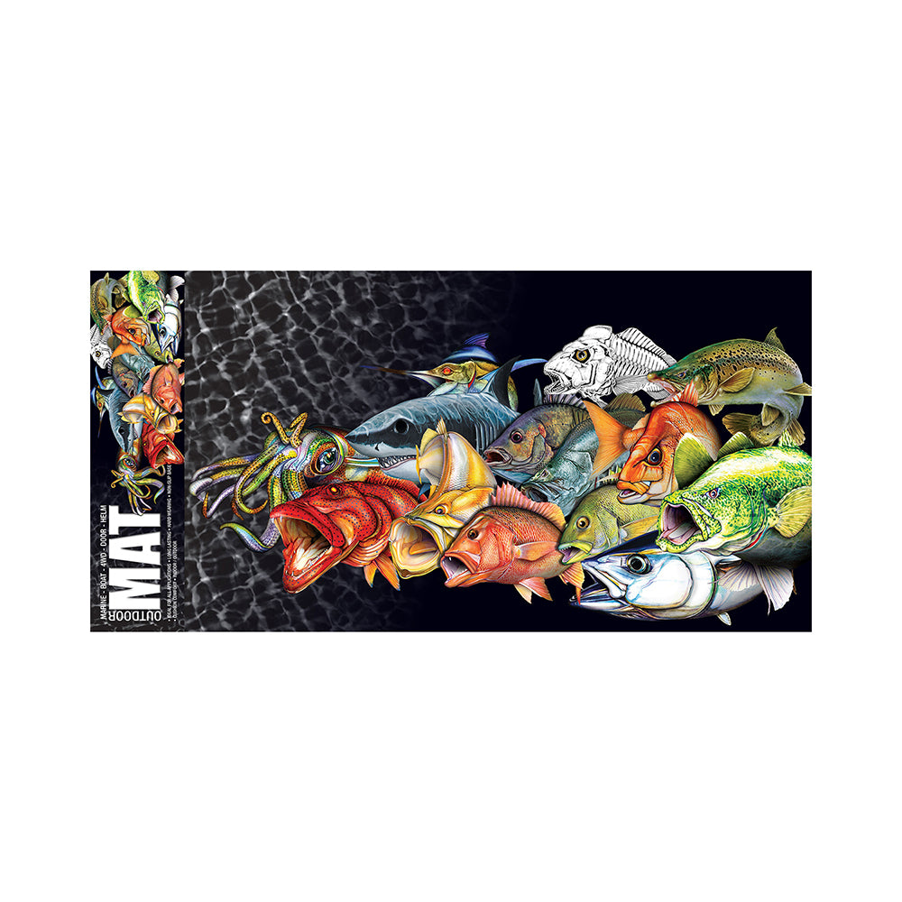 Afn Outdoor Protective 70x40cm Floor Mat Retro School Fish Print 5mm Thick