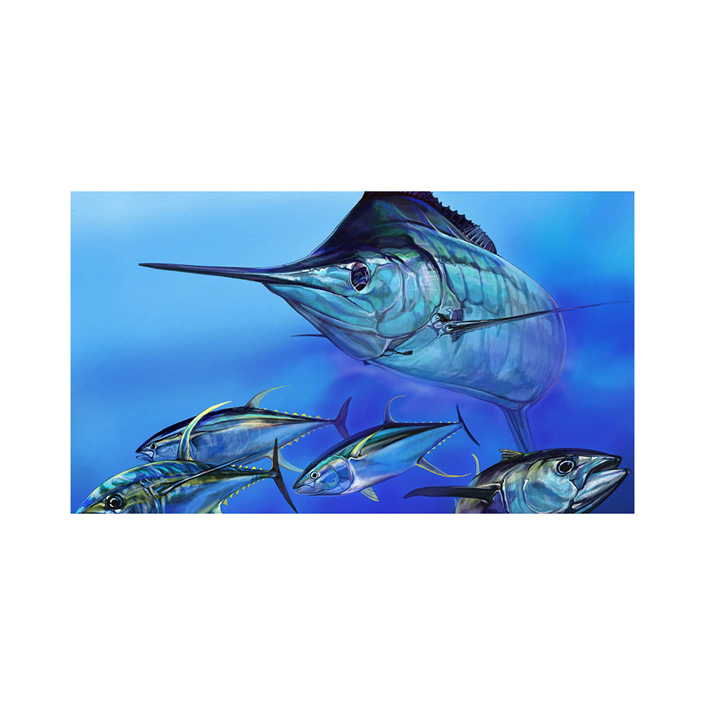 Afn Outdoor Protective Boat/Car Floor Mat Marlin Fish Print 5mm Thick 70x40cm