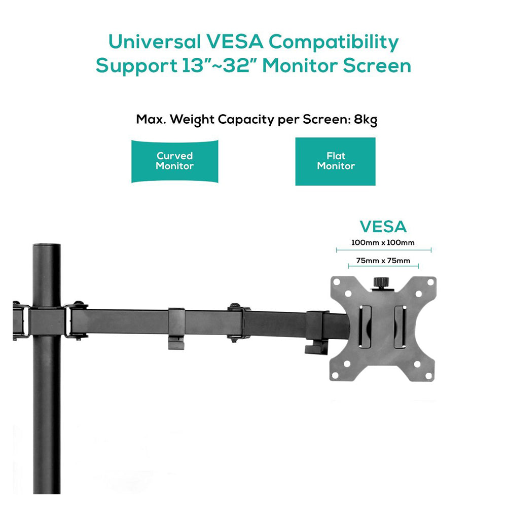 Activiva 13" to 32" Double Monitor Screen Bracket Tilt/Rotate Arm for Desk Mount — image 2