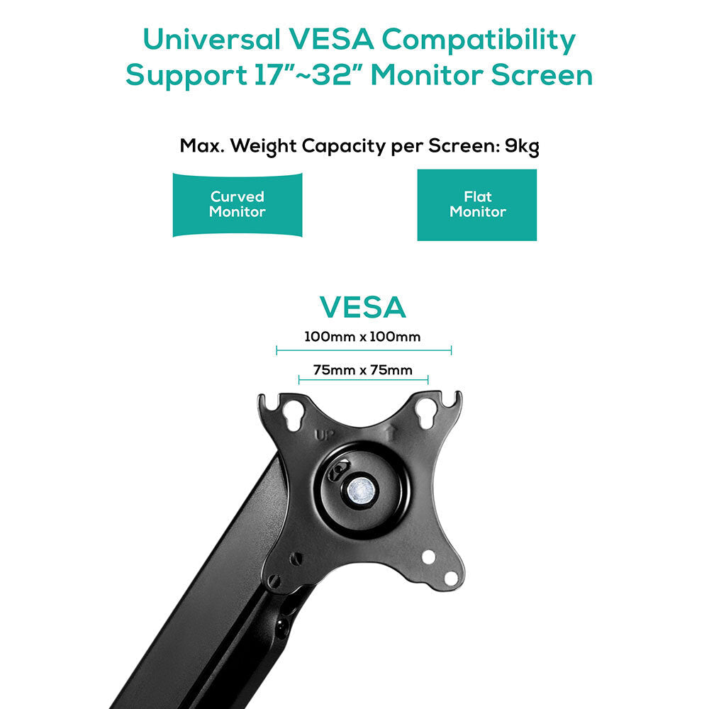 Activiva 17"-32" Single Monitor Screen Arm/Mount/Bracket Gas Spring w/Desk Clamp — image 2