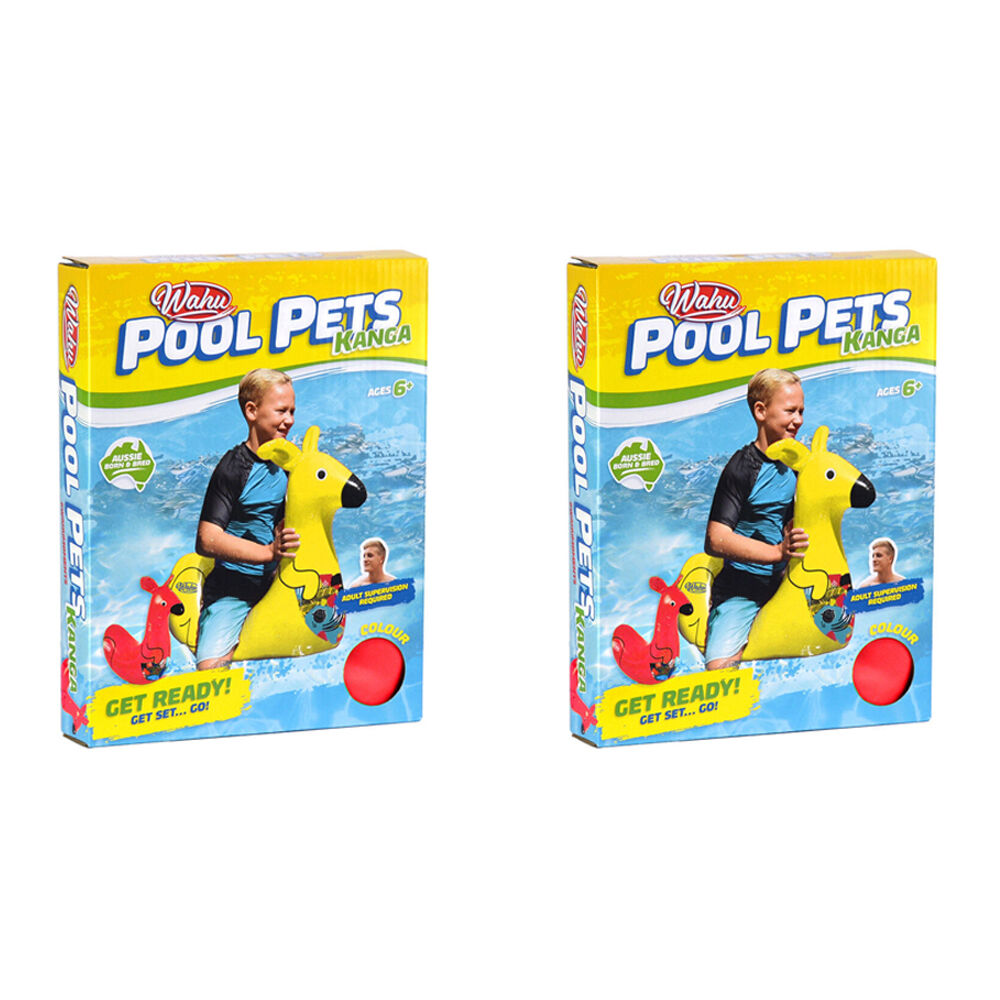 Wahu Pool Pets Kanga Racer Inflatable Float Ride-On Toy 6y+ 90cm Assorted (2 Pack)