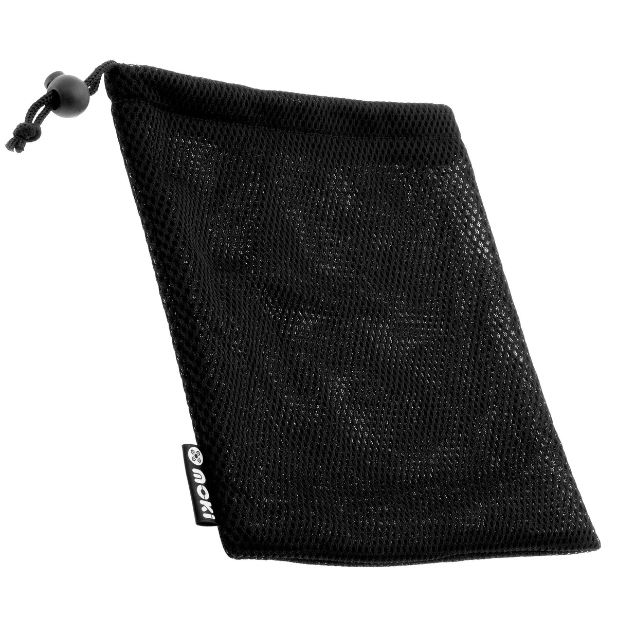 Moki Black Air Mesh Drawstring Net/Storage Bag for Cables/Adapters/Headphones