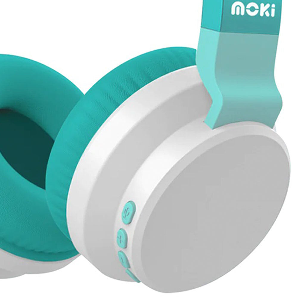 Moki Colourwave Wireless and Wired Headphones - Seafoam 120cm Cable Length — image 2