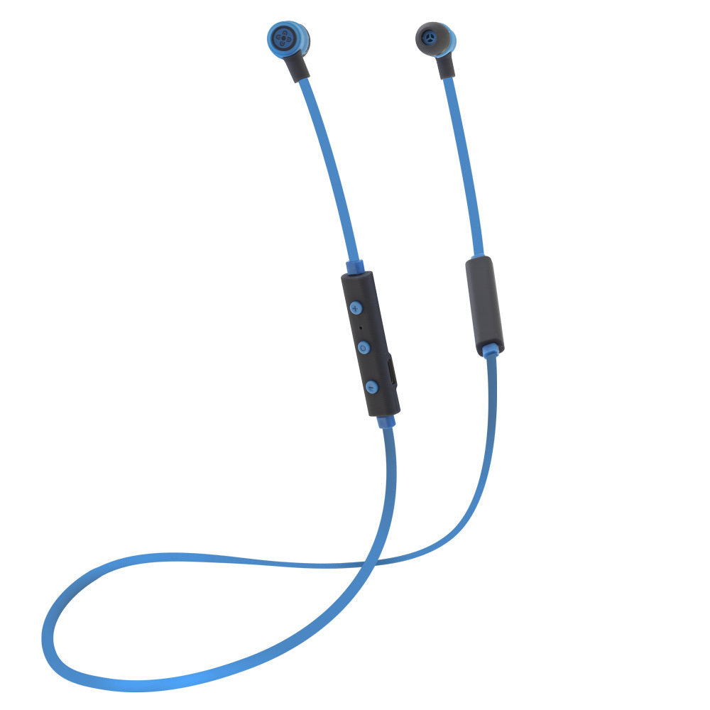 Moki Freestyle Wireless Bluetooth Earphones Headset w/Mic For Smartphone — Blue
