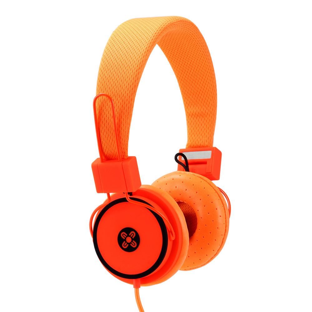 Moki Hyper Headphones On Ear Cup Headband Foldable/3.5mm Jack/1.2m Cable — Orange