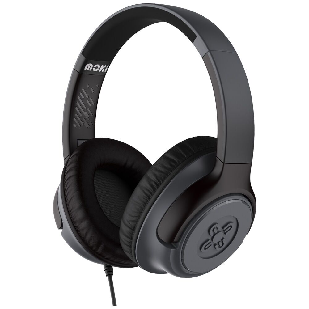Moki Mixi USB-C Connect Wired Volume Limited Over Ear Kids Headphones — Black