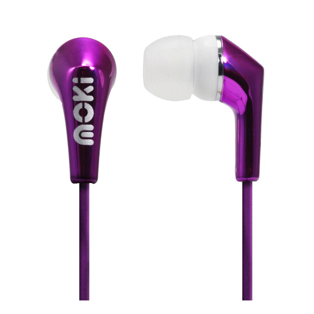 Moki Silicone Buds Metallics Headphones 3.5mm Earphone for iPhone/Android — Pink