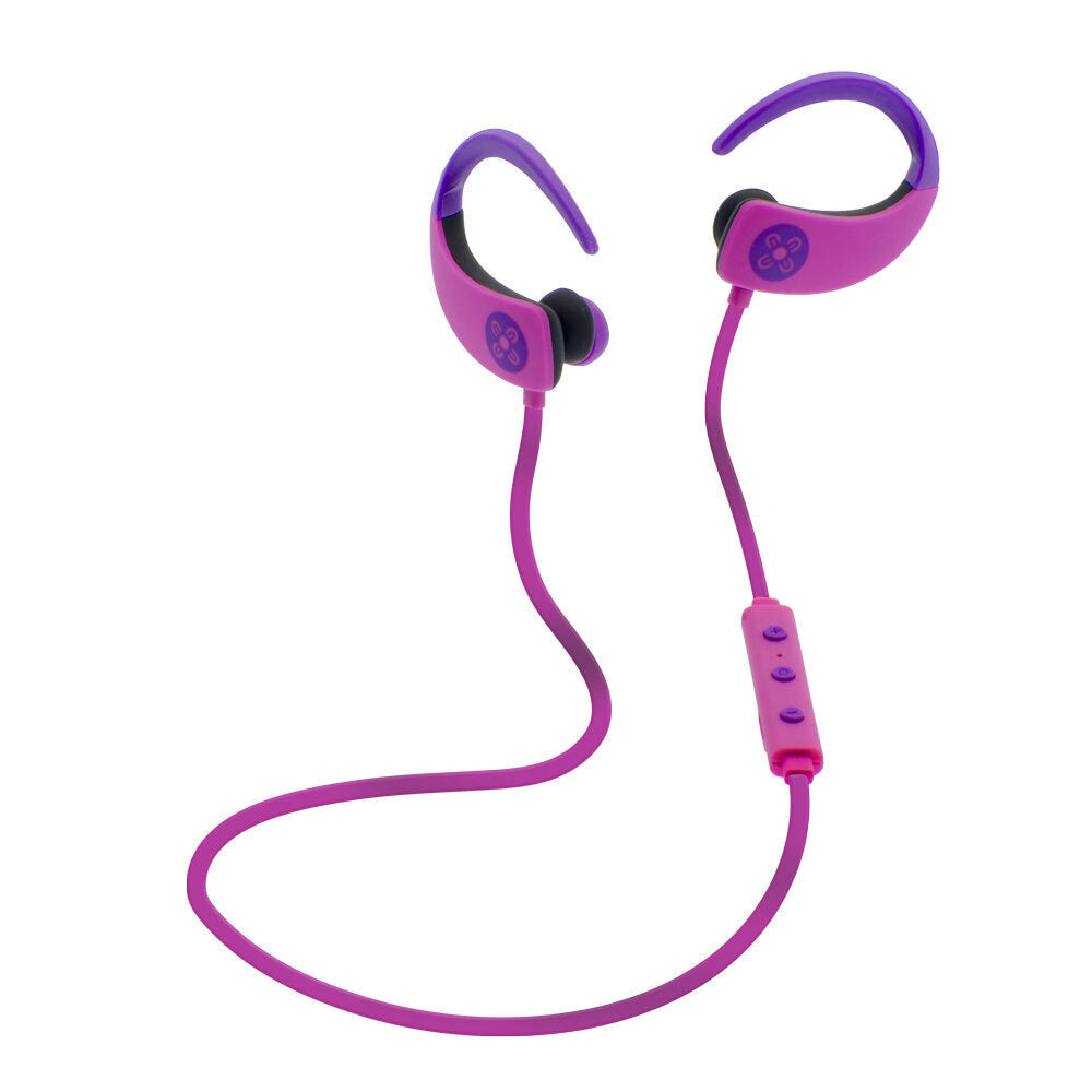 Moki Octane Wireless Bluetooth Earphones Ear-Hooks Sports Headset w/Mic — Pink