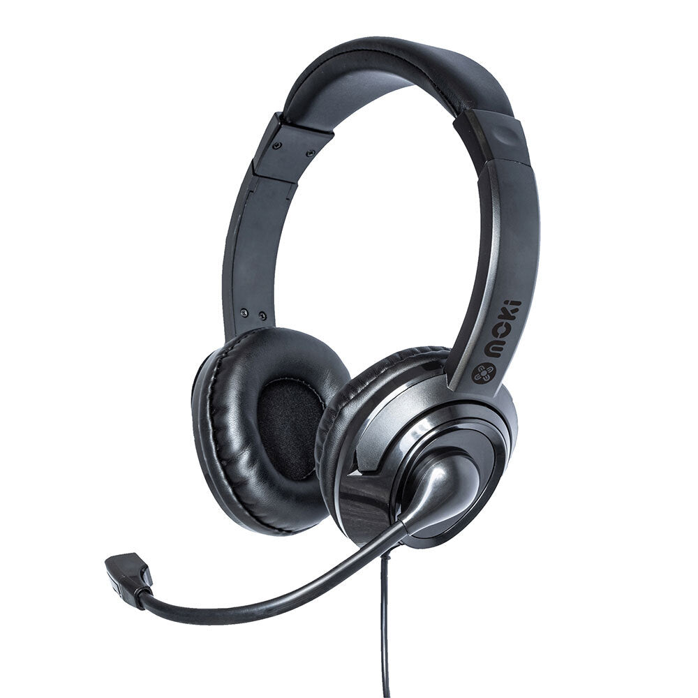 Moki USB Headphones Wired Headset w/Boom Mic/Volume Control for Laptop/PC — image 2