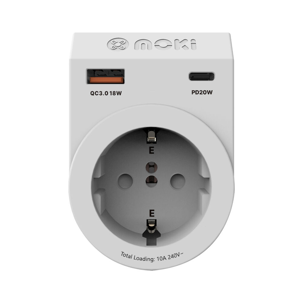 Moki Travel Adaptor Plus Inbound EU to AU/NZ w/ PD20W Type-C & QC 3.0 USB-A — image 2