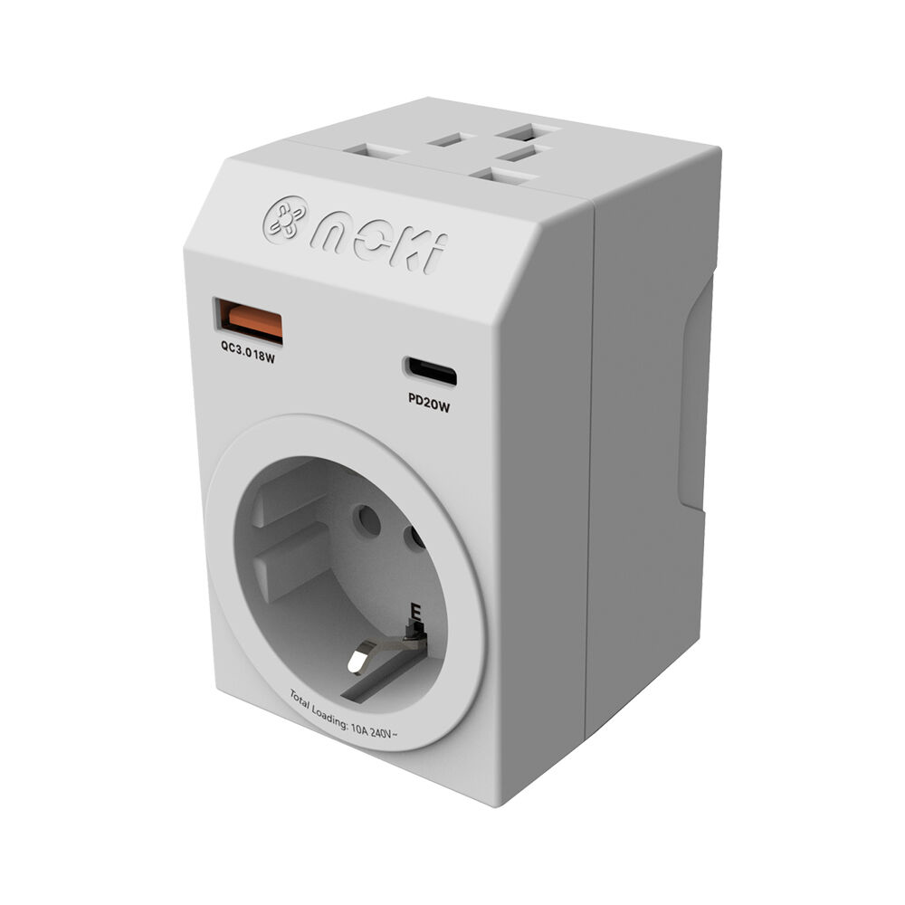 Moki Travel Adaptor Plus Inbound Universal to AU/NZ with Type-C and USB-A