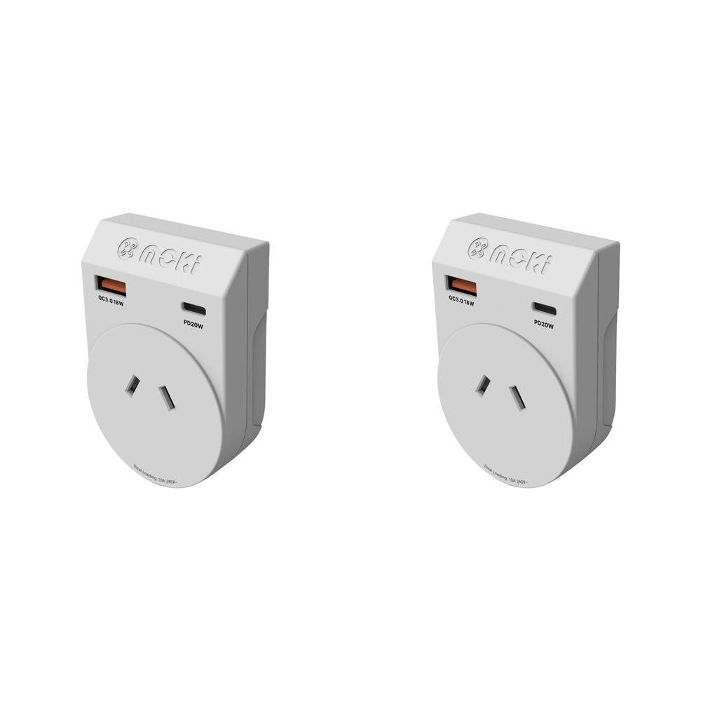 Moki 2PK Travel Adaptor Plus Outbound Ausnz to Japan with Type C and USB a