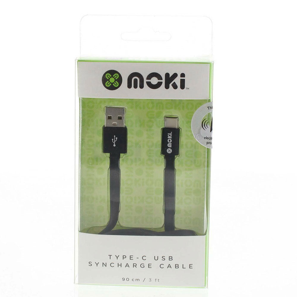 Moki USB Type C Cable Charging Data Sync 3ft Cord for Samsung/Android/LG Black — image 2