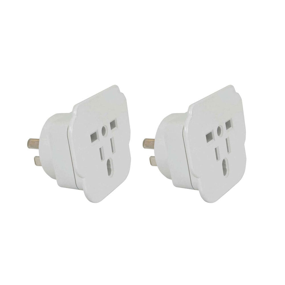 Moki Travel Adaptor Durable/ Portable White Inbound - Universal to AU Device (2 Pack)