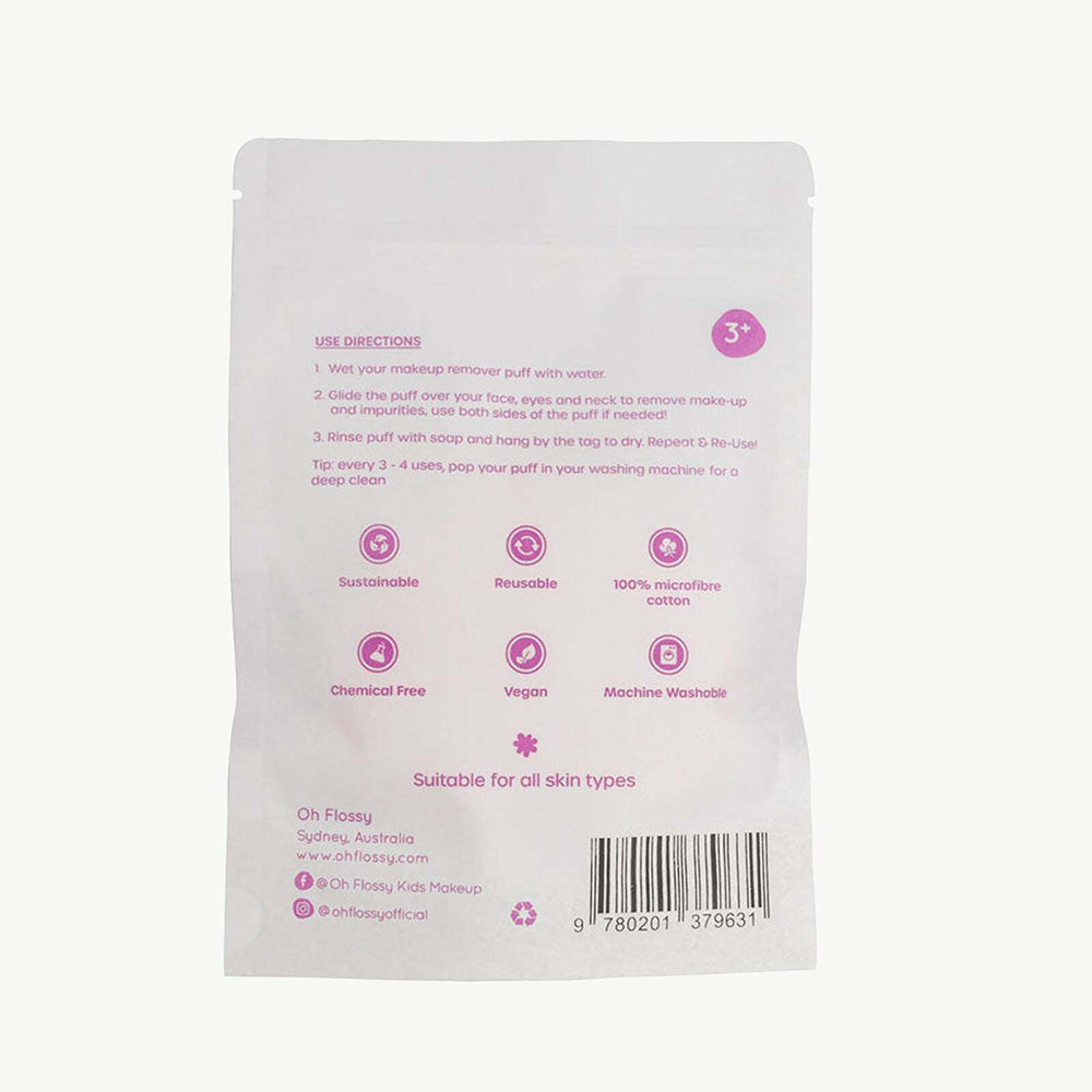 OH Flossy Makeup/Cosmetic Remover Cleansing Ultra Soft Mircofibre Puff 3y+ — image 3
