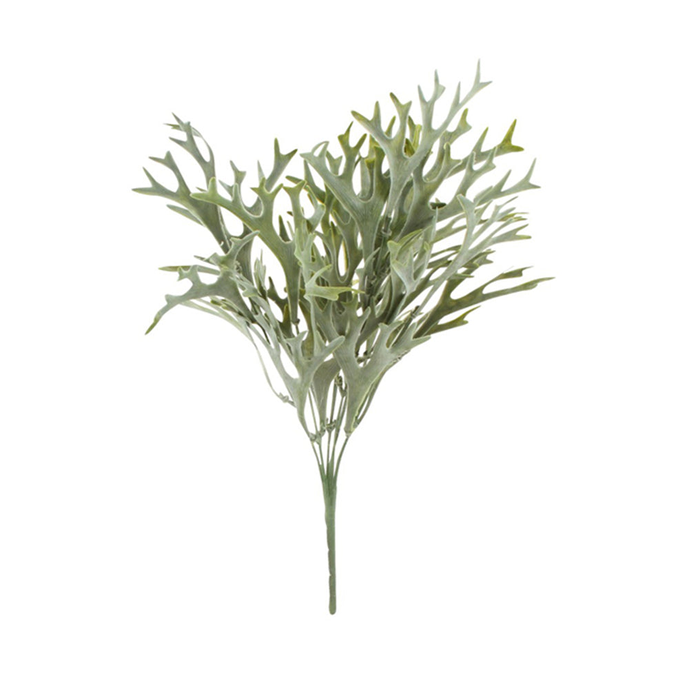 Maine & Crawford 38cm Faux Darcie Stag Horn Spray Artificial/Fake Plant Green (3 Pack) — image 2