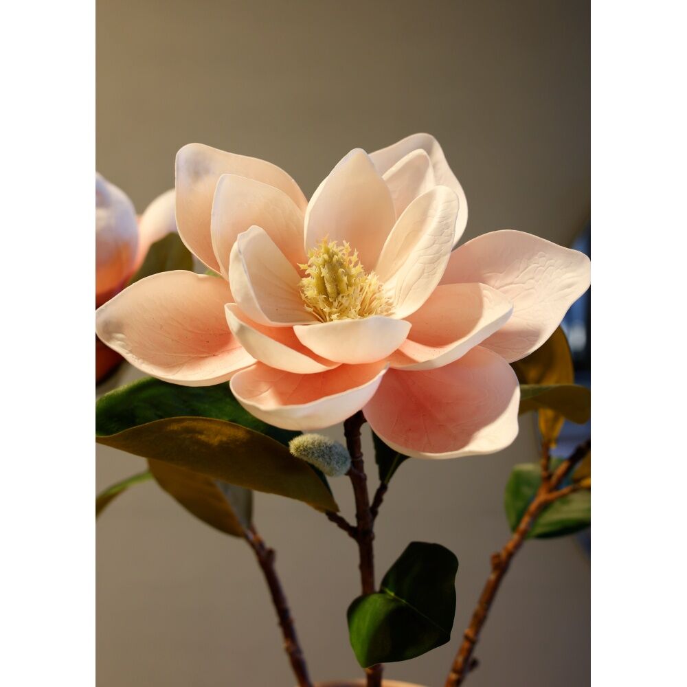 Maine & Crawford Real Touch 70cm Magnolia Stem Artificial/Fake Faux Flower Pink — image 2