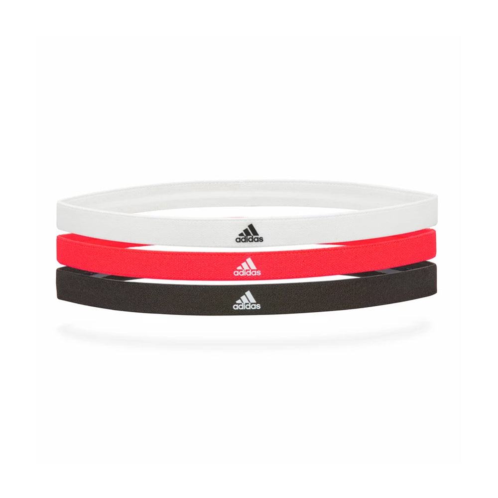 Adidas Sports Hair Bands - Black/White/Red (3 Pieces)