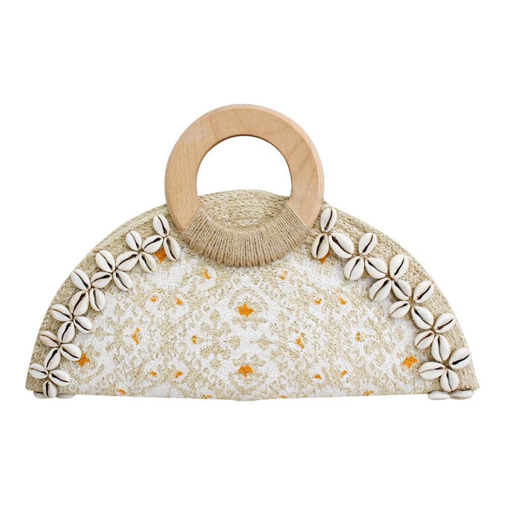 LVD Chica 38cm Jute Clutch Bag Ladies/Women's Carry Handbag Pouch w/ Handle Beige