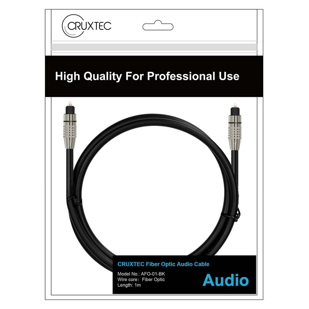 Cruxtec Gold Plated Toslink Fiber Optical Digital Audio Connector Cable 2m Black — image 6