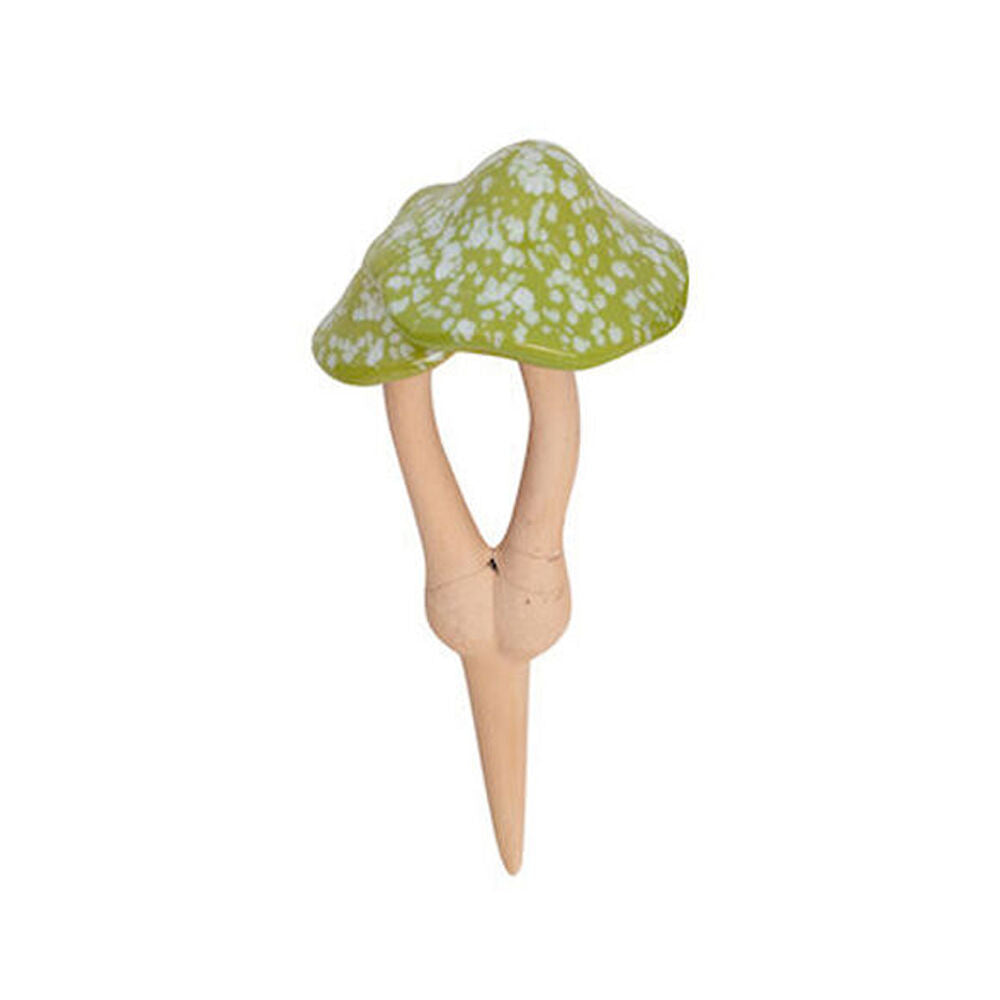 A.Fresco Ceramic Double Mushroom Green Figure Ornament Decor 12x29cm Assorted