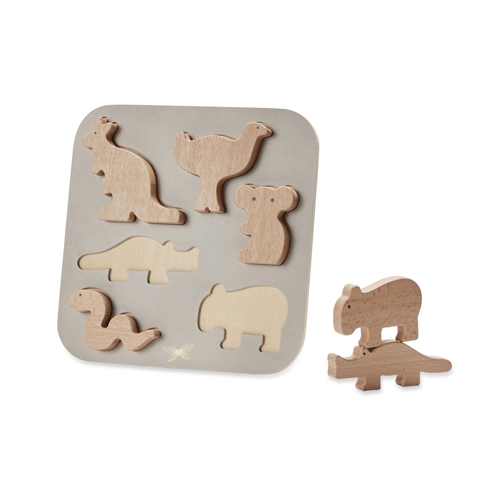 BY Astrup Wooden Puzzle Australian Animal Educational Activity Board Game Kid 2+