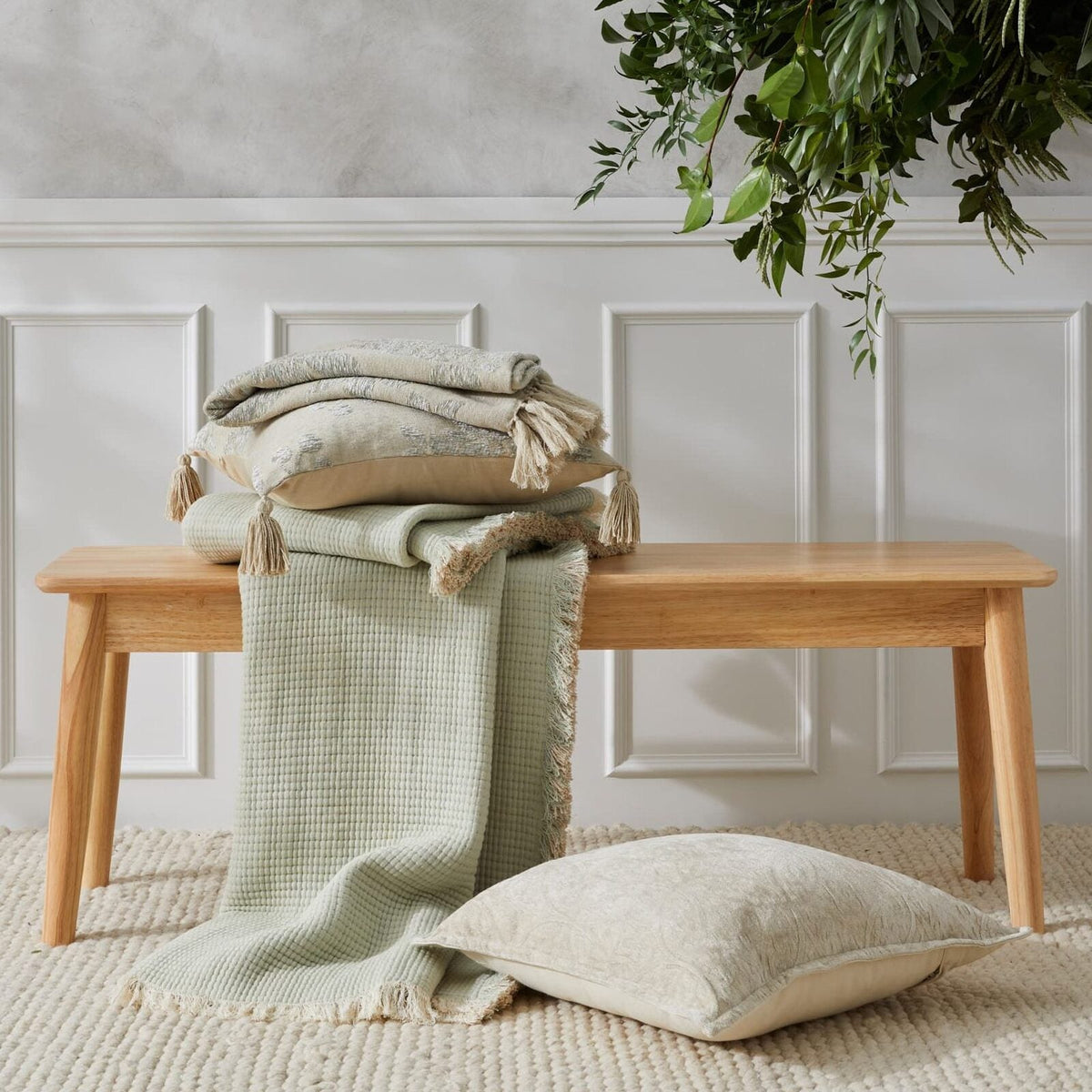 Pilbeam Living Marigold 127x152cm Throw Blanket Sofa/Bed Decor Seafoam/Almond — image 3