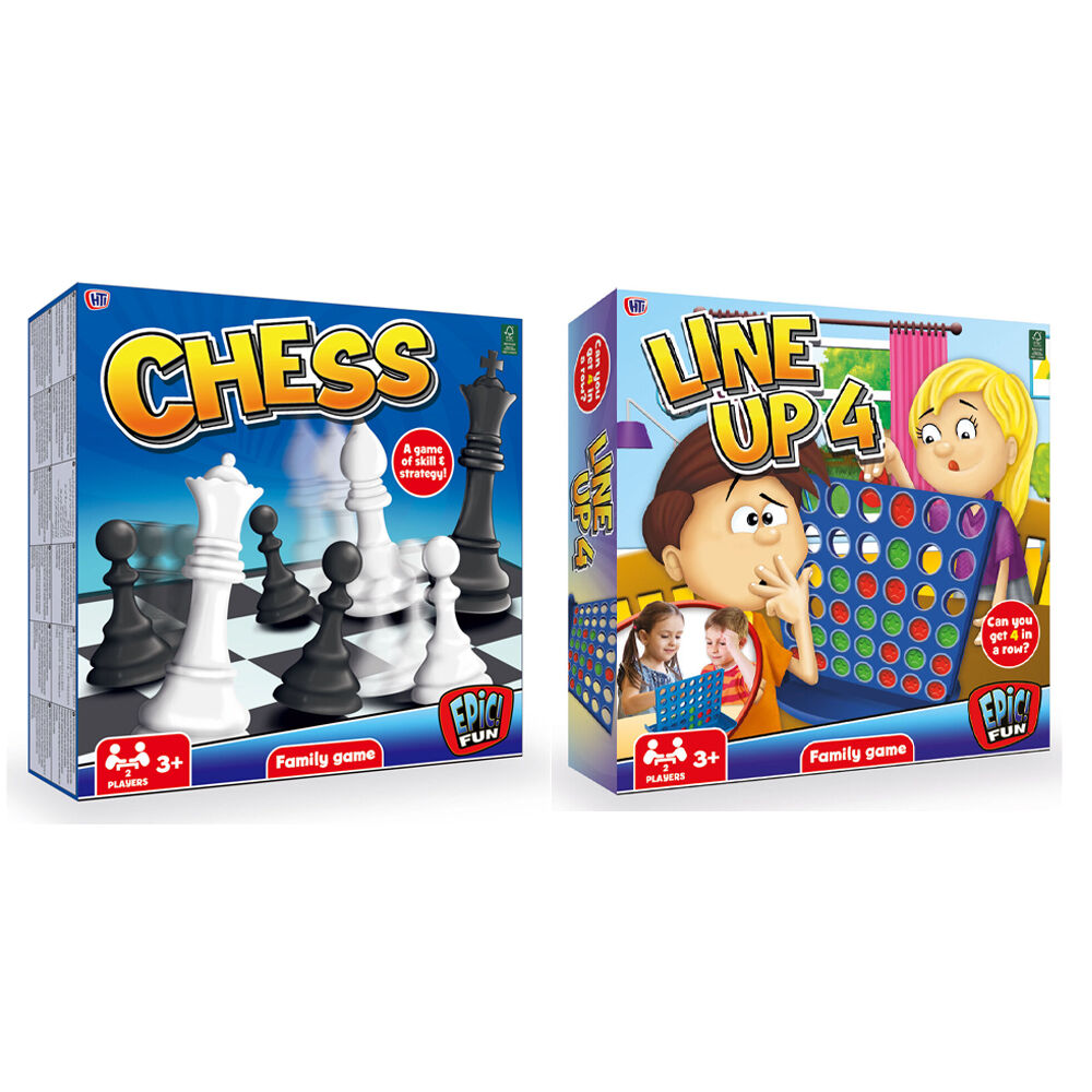 Hti Line Up 4 Game and Chess Board Strategy Game Kids/Family Combo Set 3y+ (2 Pieces)