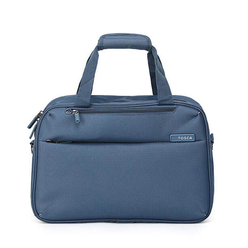 Tosca So-Lite Cabin Onboard Overnight Tote Bag Deluxe Jacquard Fabric — Blue
